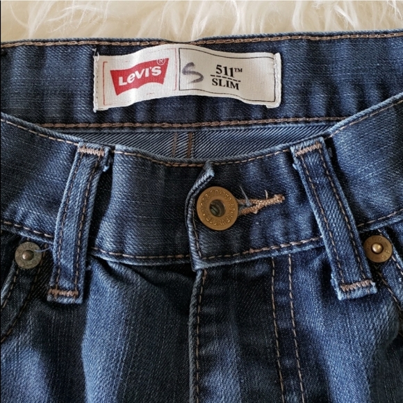 Boys Levi's jeans Slim Dark Denim sz 16 W28x L28 - Picture 4 of 8